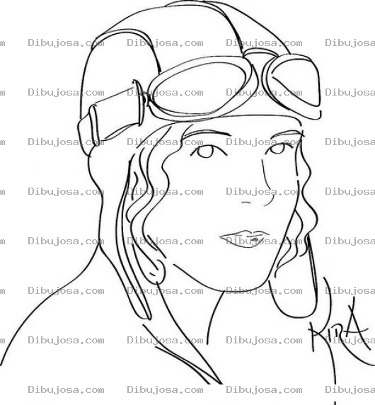 Dibujo para colorear Aviacion Mujer Piloto De Avion Dibujo De Pilota Aviadora Para Pintar Y Colorear