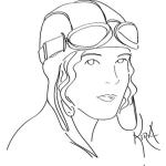 Dibujo para colorear Aviacion Mujer Piloto De Avion Dibujo De Pilota Aviadora Para Pintar Y Colorear