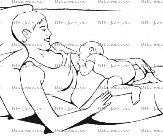 Dibujo para colorear Leche Materna Dibujo De Bebe Tomando Leche Del Pecho De Su Mama Para Pintar Y Colorear