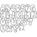 Dibujo para colorear Moldes De Letras De Tela Zurcida Y Remendada Dibujo De Abecedario De Letras De La A A La Z Para Pintar Y Colorear