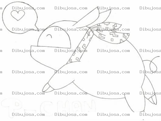 Dibujo para colorear Pchan Dibujo Del Cerdito Pechan Para Pintar Y Colorear A Peshan Pechan Enamorado