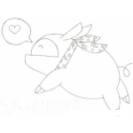 Dibujo para colorear Pchan Dibujo Del Cerdito Pechan Para Pintar Y Colorear A Peshan Pechan Enamorado