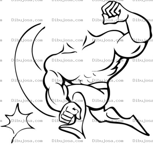 Dibujo para colorear Dibujo De Musculoso Sin Cabeza Para Pintar Y Colorear
