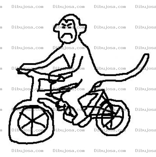 Dibujo para colorear Bicicletas Para Ninos Dibujo De Mono Pedaleando Una Cicle Para Pintar Y Colorear Mico En Bisicleta