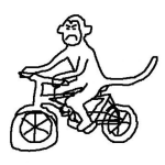 Dibujo para colorear Bicicletas Para Ninos Dibujo De Mono Pedaleando Una Cicle Para Pintar Y Colorear Mico En Bisicleta