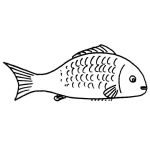 Dibujo para colorear Pescado Con Escamas Para Pintar Y Colorear
