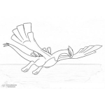 Dibujo para colorear Dibujo De Pajaro Jurasico Sobrevolando El Mar Para Pintar Y Colorear