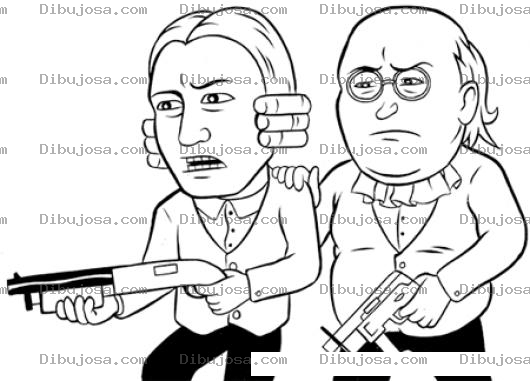 Dibujo para colorear Dibujo De Socios De La Mafia Italiana Para Pintar Y Colorear
