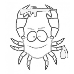 Dibujo para colorear Dibujo De Cangrejo Terrorista Para Pintar Y Colorear Cangrejo Guerrillero