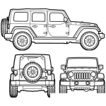 Dibujo para colorear Jeep Wrangler Dibujo De Jeep 4x4 Para Pintar Y Colorear