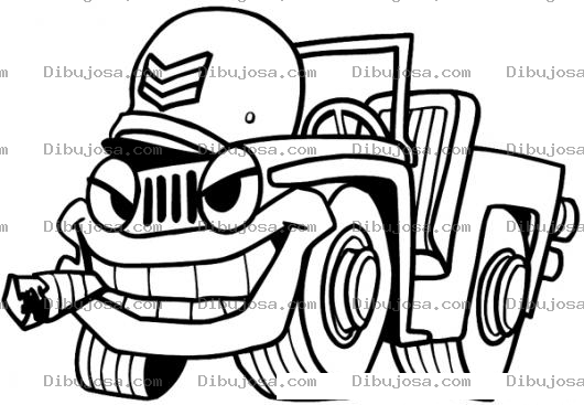 Dibujo para colorear Dibujo De Jeep Militar Para Pintar Y Colorear