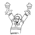 Dibujo para colorear Dibujo De Hombre Tirando Dos Pastelitos A La Chingada Para Pintar Y Colorear
