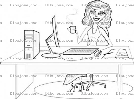 Dibujo para colorear Dibujo De Mujer Empresaria Exitosa Gerente Ejecutiva Directora De Una Compania Para Pintar Y Colorear Secretaria De Gerencia