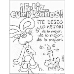 Dibujo para colorear Tarjeta De Feliz Cumpleanos Para Pintar Y Colorear Feliz Cumpleanos Te Dese Lo Mejor De Lo Mejor De Lo Mejor