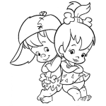 Dibujo para colorear Dibujo De Bambam Y Pebles Para Pintar Y Colorear A Los Hijos De Los Picapiedras De Bebes Banban Y Pebes