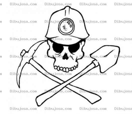 Dibujo para colorear Dibujo De Minero Muerto Para Pintar Y Colorear La Muerte En La Mineria