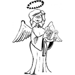 Dibujo para colorear Dibujo De Angelita Enamorada Para Pintar Y Colorear Mujer Angel