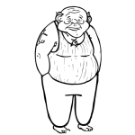 Dibujo para colorear Tatuajes En La Vejez Dibujo De Abuelito Tatuado Para Pintar Y Colorear