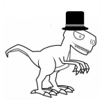 Dibujo para colorear Dibujo De Dinosaurio Con Sombrero Para Pintar Y Colorear