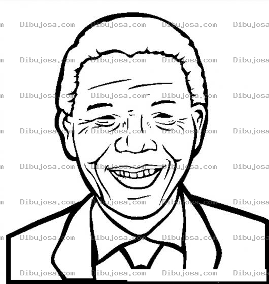 Dibujo para colorear Colorear a Nelson Mandela