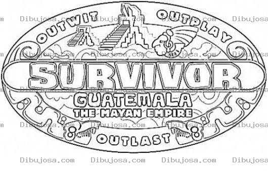 Dibujo para colorear Survivorguatemala Survivor Guatemala Outwit Outplay Survivor Guatemala The Mayan Empire Outlast Logo Para Pintar Y Colorear Sobrevieviente En Guatemala