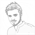 Dibujo para colorear Dibujo De Chico Con El Pelo Parado Y Barba Para Pintar Y Colorear