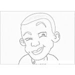 Dibujo para colorear Dibujo De Un Negrito Simpatico Para Pintar Y Colorear