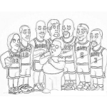 Dibujo para colorear Jugadores De Basket Ball Para Pintar Y Colorear Basquetbolistas