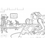 Dibujo para colorear Baloncesto Femenino Dibujo De Mujeres Basquetbolistas Para Pintar Y Colorear Un Partido De Basquet De Mujeres