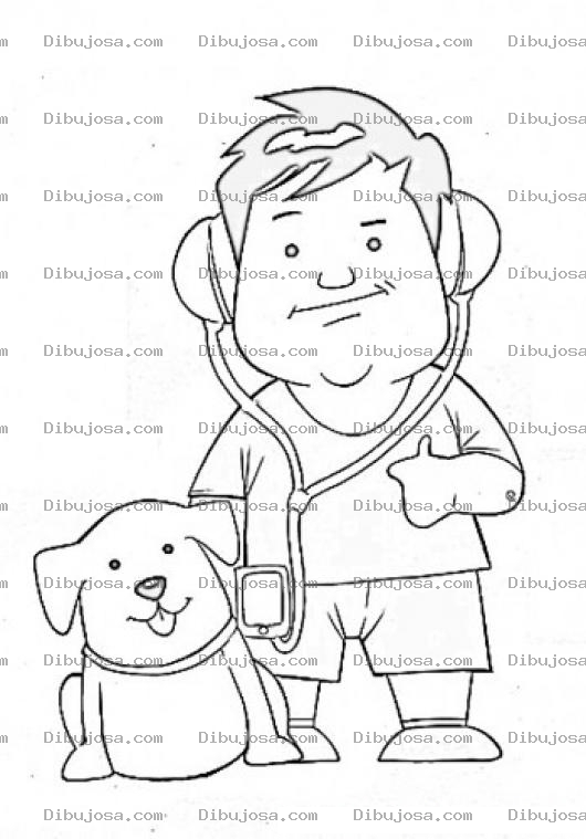 Dibujo para colorear El Mejor Amigo Del Hombre Dibujo De Hombre Escuchando Musica A La Par De Su Perro Para Pintar Y Colorear