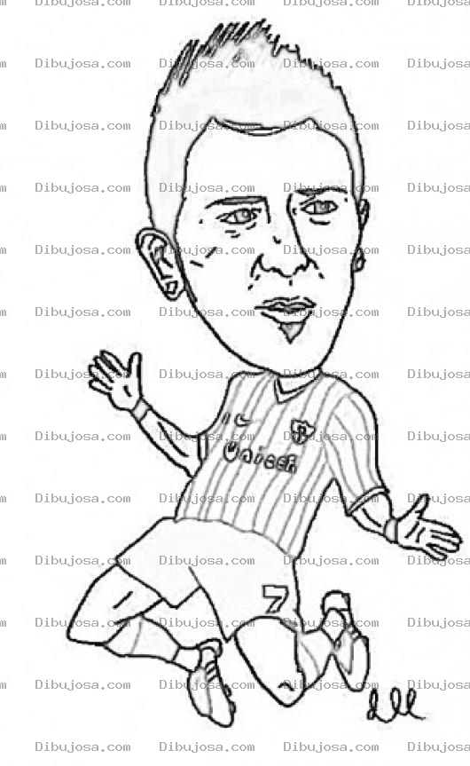 Dibujo para colorear Davidvilla Dibujo De David Villa Jugador De Futbol Para Pintar Y Colorear