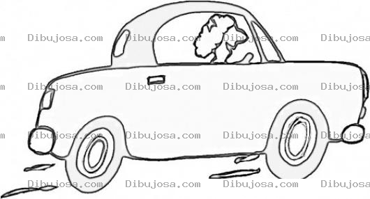 Dibujo para colorear Dibujo De Mujer Manejando Un Carro Veloz Para Pintar Y Colorear