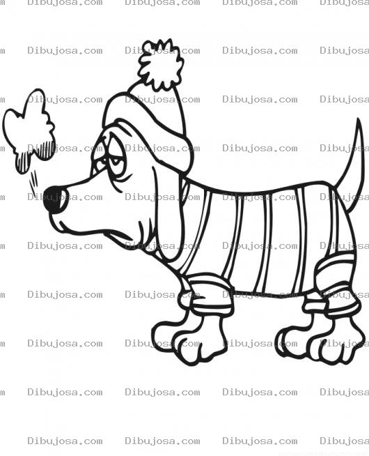 Dibujo para colorear Dibujo De Perro Resfriado Con Gripe Para Pintar Y Colorear