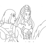 Dibujo para colorear Dibujo De Shera Con Heman Para Pintar Y Colorear