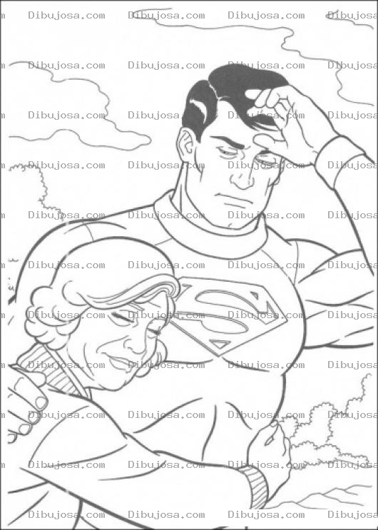 Dibujo para colorear Abuelita De Superman Dibujo De La Abuela De Super Man Dandole Un Abrazo Para Pintar Y Colorear