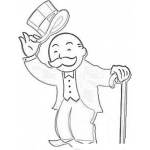 Dibujo para colorear Juego De Monopolio Online Dibujo Del Viejito Rico Y Millonario Del Monopoly Saludando Con Su Sombrero Para Pintar Y Colorear
