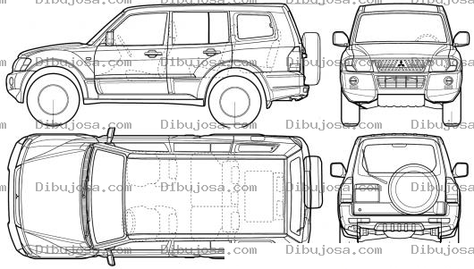 Dibujo para colorear Dibujo De Camioneta Mitsubishi Montero Para Pintar Y Colorear