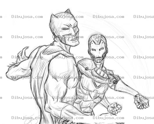 Dibujo para colorear Dibujo De Ironman Peleando Para Pintar Y Colorear