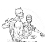 Dibujo para colorear Dibujo De Ironman Peleando Para Pintar Y Colorear