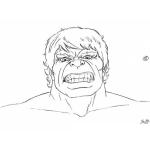 Dibujo para colorear Dibujo De La Cara De Hulk Para Pintar Y Colorear