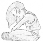 Dibujo para colorear Dibujo De Chica Incomprendida Y Triste Para Pintar Y Colorear