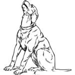Dibujo para colorear Chucho Ahuyando Para Pintar Y Colorear El Aullido De Un Perro