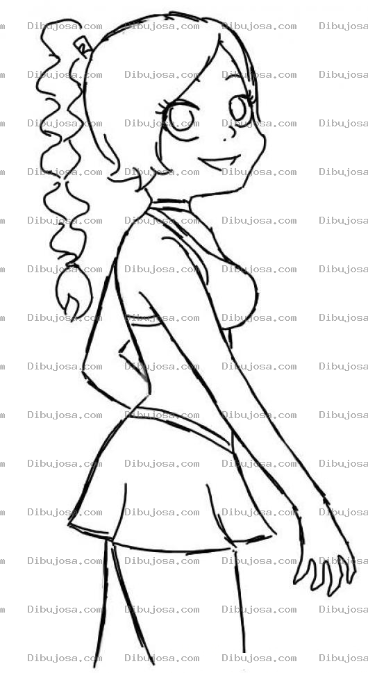Dibujo para colorear Dibujo De Muchacha En Mini Falda Para Pintar Y Colorear
