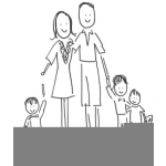 Dibujo para colorear Dibujo De Familia De 5 Integrantes Para Pintar Y Colorear
