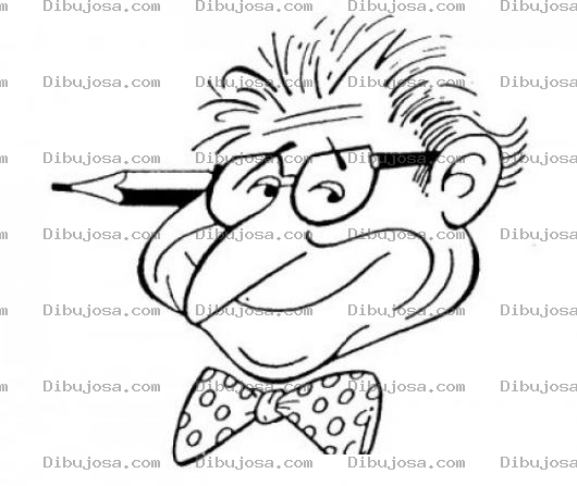Dibujo para colorear Dibujo De Profesor Con Lapiz En La Oreja Para Pintar Y Colorear