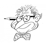 Dibujo para colorear Dibujo De Profesor Con Lapiz En La Oreja Para Pintar Y Colorear