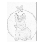 Dibujo para colorear Colorear Gatito Con Mariposa