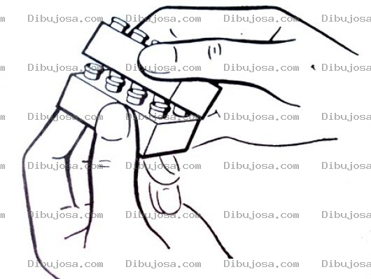 Dibujo para colorear Juego De Legos Dibujo De Manos Jugando Legos Para Pintar Y Colorear