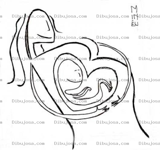 Dibujo para colorear Dibujo De Mama Embarazada Con Dibujo De Su Bebe Para Pintar Y Colorear
