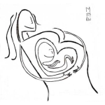 Dibujo para colorear Dibujo De Mama Embarazada Con Dibujo De Su Bebe Para Pintar Y Colorear